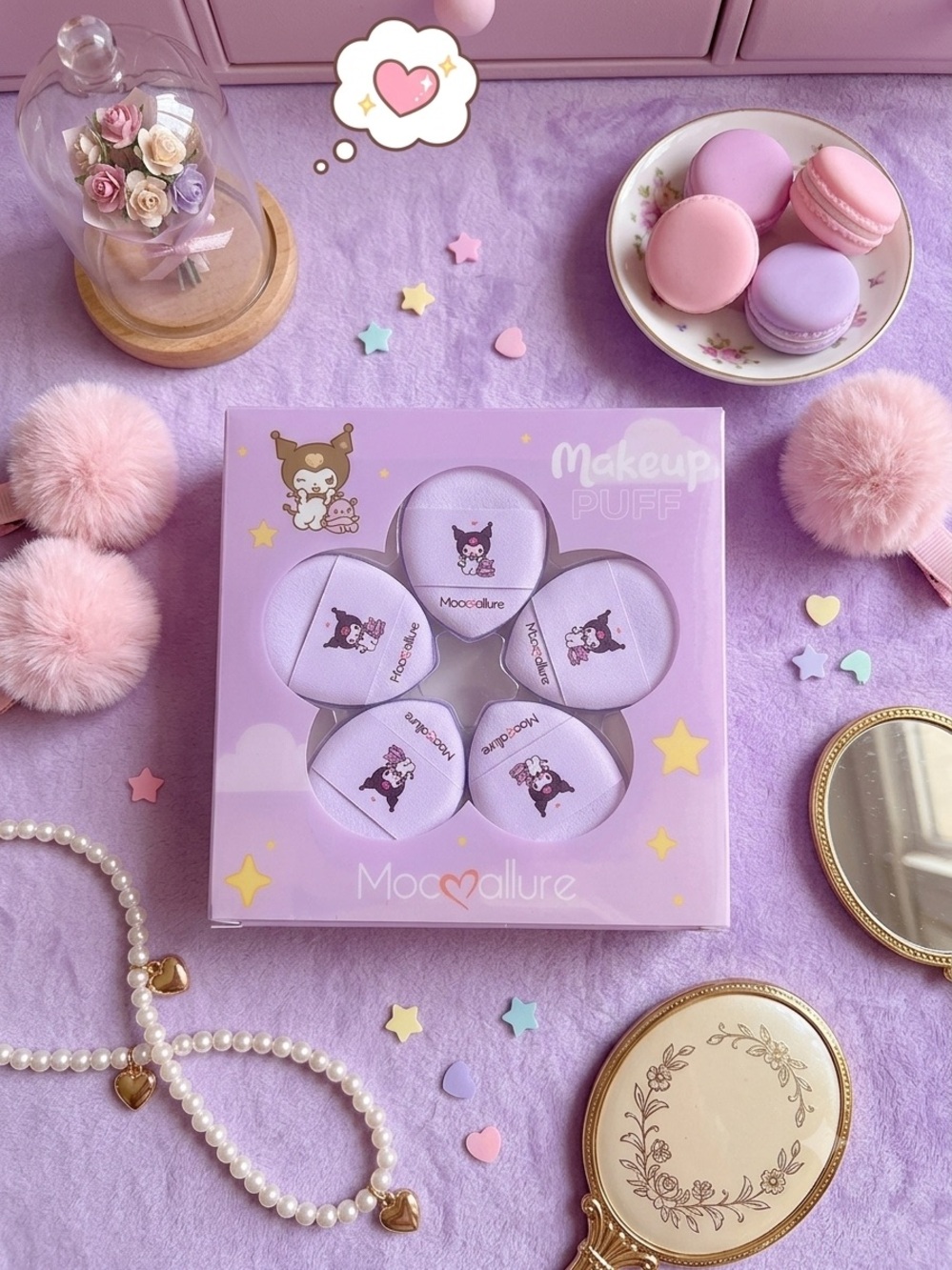 Kuromi Lavender Makeup Puffs - 5 Pack